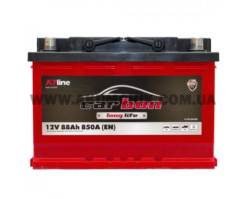 Акумулятор автомобільний 88Ah-12V Carbon (278х175х190), R, EN850 2137