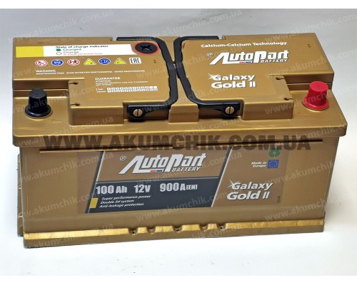 Акумулятор автомобільний 100Ah-12V Autopart Galaxy Gold (353х175х175), R, EN900