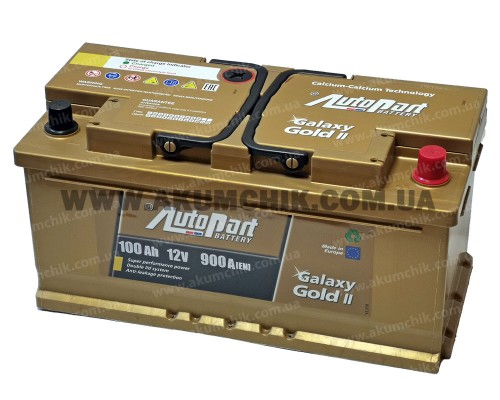 Акумулятор автомобільний 100Ah-12V Autopart Galaxy Gold (353х175х175), R, EN900