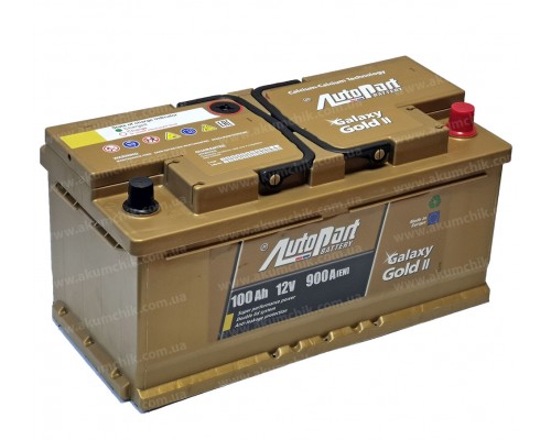 Акумулятор автомобільний 100Ah-12V Autopart Galaxy Gold (353х175х175), R, EN900
