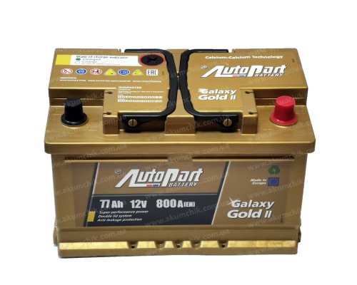 Акумулятор автомобільний 77Ah-12V Autopart Galaxy Gold (278х175х175), R, EN800