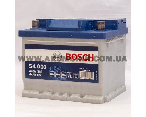 Акумулятор автомобільний 44Ah-12v Bosch S4001 (207х175х175) низький, R, EN440   0220