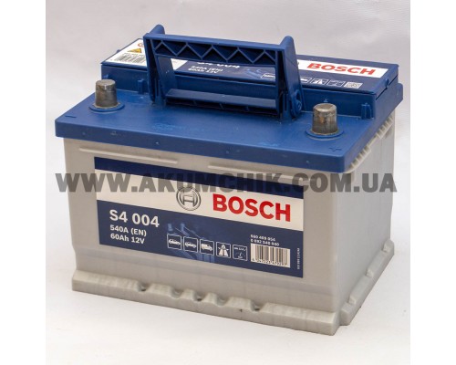 Акумулятор автомобільний 60Ah-12v Bosch S4004 (242х175х175) низький, R, EN540