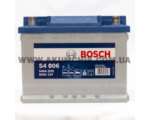 Акумулятор автомобільний 60Ah-12v Bosch S4006 (242х175х190), L, EN540