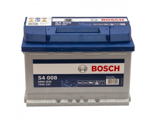 Акумулятор автомобільний 74Ah-12v Bosch S4008 (278х175х190), R, EN680