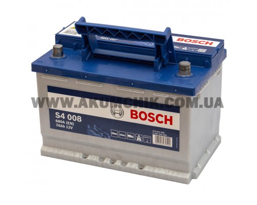 Акумулятор автомобільний 74Ah-12v Bosch S4008 (278х175х190), R, EN680