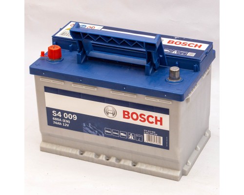 Акумулятор автомобільний 74Ah-12v Bosch S4009 (278х175х190), L, EN680