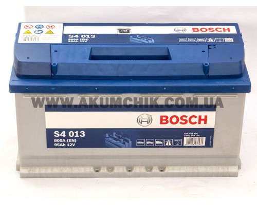 Акумулятор автомобільний 95Ah-12v Bosch S4013 (353х175х190), R, EN800