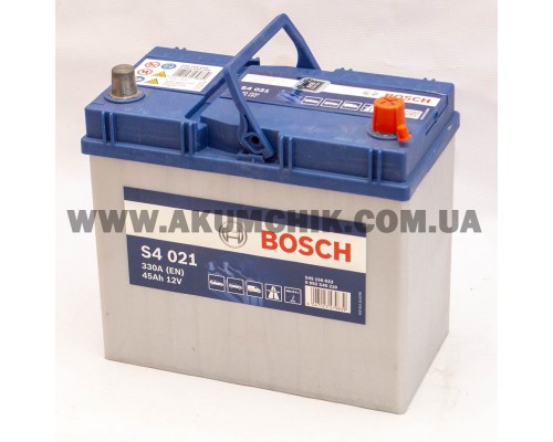 Акумулятор автомобільний 45Ah-12v Bosch S4021 Asia (238х129х227), R, EN330 1101