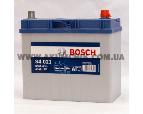 Акумулятор автомобільний 45Ah-12v Bosch S4021 Asia (238х129х227), R, EN330 1101