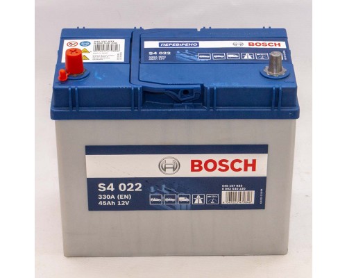 Акумулятор автомобільний 45Ah-12v Bosch S4022 Asia (238х129х227), L, EN330 2412