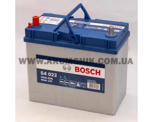 Акумулятор автомобільний 45Ah-12v Bosch S4022 Asia (238х129х227), L, EN330 2412