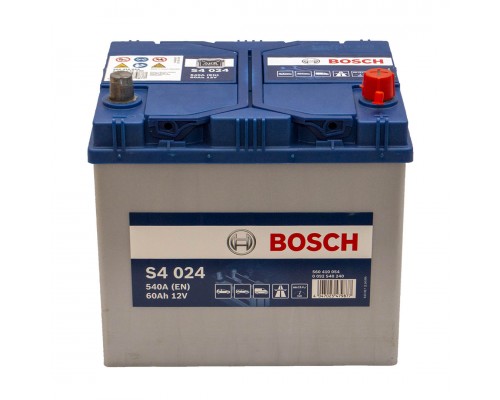 Акумулятор автомобільний 60Ah-12v Bosch S4024 Asia (232х173х225), R, EN540