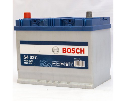 Акумулятор автомобільний 70Ah-12v Bosch S4027 Asia (261х175х220), L, EN630