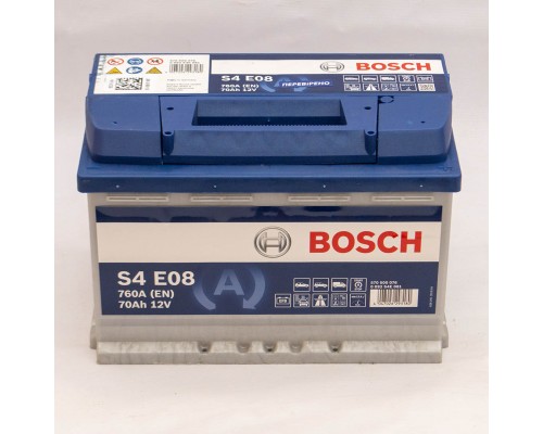 Акумулятор автомобільний 70Ah-12v Bosch EFB S4E08 (278х175х190) Start Stop, R, EN760   3578