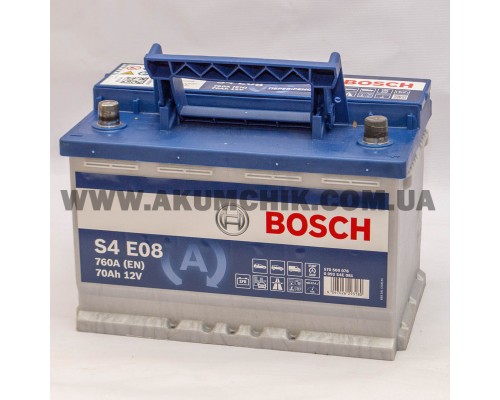 Акумулятор автомобільний 70Ah-12v Bosch EFB S4E08 (278х175х190) Start Stop, R, EN760   3578