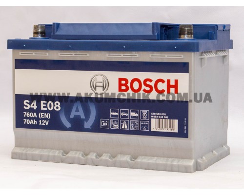 Акумулятор автомобільний 70Ah-12v Bosch EFB S4E08 (278х175х190) Start Stop, R, EN760   3578