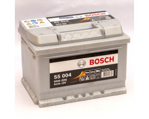 Акумулятор автомобільний 61Ah-12v Bosch S5004 (242х175х175) низький, R, EN610