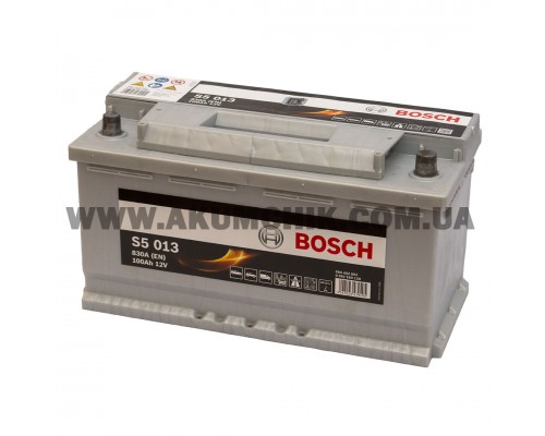 Акумулятор автомобільний 100Ah-12v Bosch S5013 (353х175х190), R, EN830