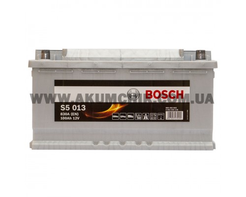 Акумулятор автомобільний 100Ah-12v Bosch S5013 (353х175х190), R, EN830