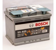 Аккумулятор автомобильный 60Ah-12v Bosch AGM S5A05 (242х175х190) Start Stop, R, EN680