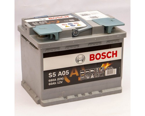 Акумулятор автомобільний 60Ah-12v Bosch AGM S5A05 (242х175х190) Start Stop, R, EN680