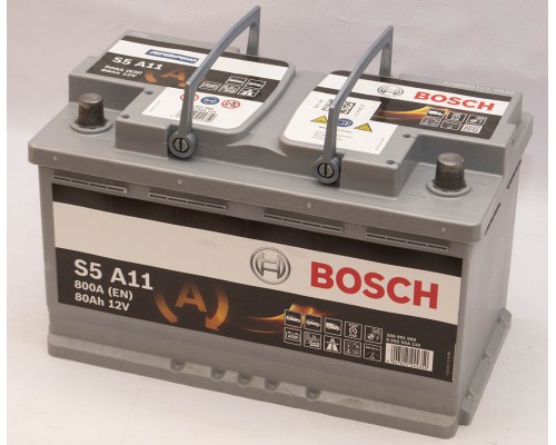Акумулятор автомобільний 80Ah-12v Bosch AGM S5A11 (315х175х190) Start Stop, R, EN800 3555