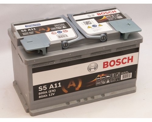 Акумулятор автомобільний 80Ah-12v Bosch AGM S5A11 (315х175х190) Start Stop, R, EN800 3555