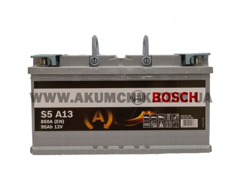Акумулятор автомобільний 95Ah-12v Bosch AGM S5A13 (353х175х190) Start Stop, R, EN850