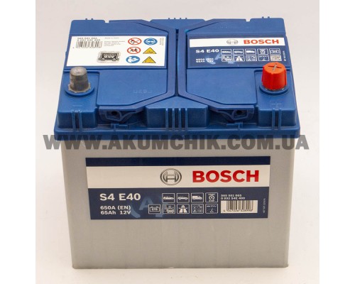 Акумулятор автомобільний 65Ah-12v Bosch EFB S4E40 (232х173х225) Asia Start Stop, R, EN650