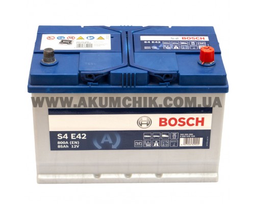 Акумулятор автомобільний 85Ah-12v Bosch EFB S4E42 (306х173х225) Asia Start Stop, R, EN800