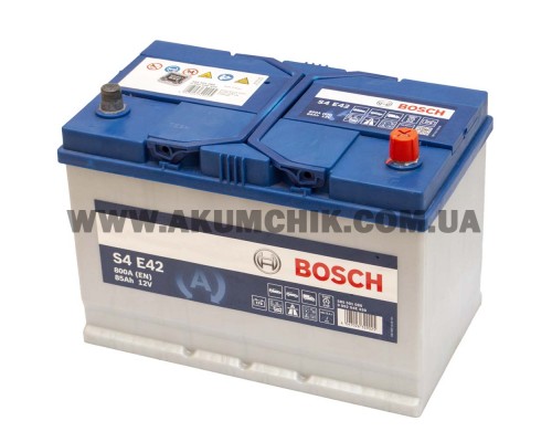 Акумулятор автомобільний 85Ah-12v Bosch EFB S4E42 (306х173х225) Asia Start Stop, R, EN800