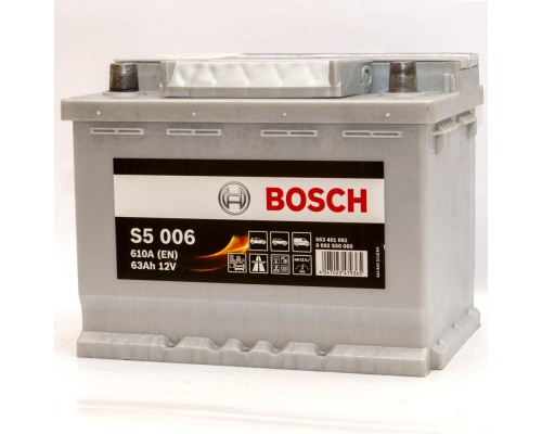 Акумулятор автомобільний 63Ah-12v Bosch S5006 (242х175х190), L, EN630