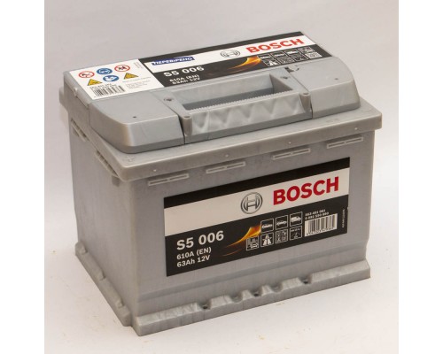 Акумулятор автомобільний 63Ah-12v Bosch S5006 (242х175х190), L, EN630