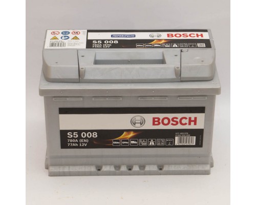 Акумулятор автомобільний 77Ah-12v Bosch S5008 (278х175х190), R, EN780