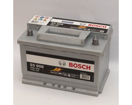 Акумулятор автомобільний 77Ah-12v Bosch S5008 (278х175х190), R, EN780
