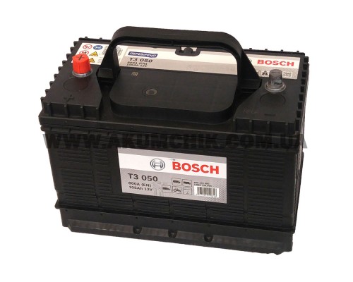 Акумулятор автомобільний 105Ah-12v Bosch T3050 (330x172x240), Center, EN800