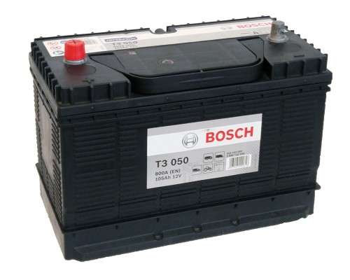 Аккумулятор автомобильный 105Ah-12v Bosch T3050 (330x172x240), Center, EN800