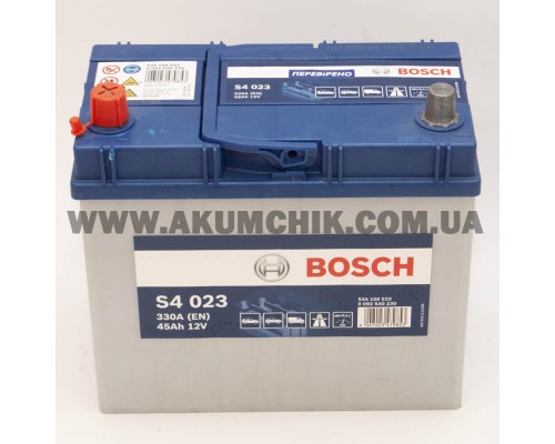 Акумулятор автомобільний 45Ah-12v Bosch S4023 Asia (238х129х227), L, EN330