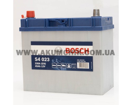 Акумулятор автомобільний 45Ah-12v Bosch S4023 Asia (238х129х227), L, EN330
