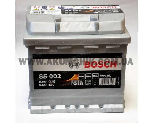 Акумулятор автомобільний 54Ah-12v Bosch S5002 (207х175х190), R, EN530