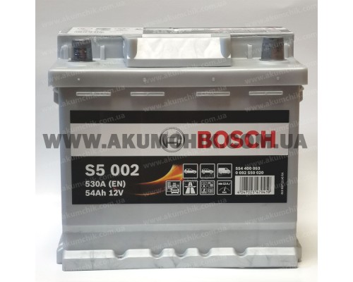 Акумулятор автомобільний 54Ah-12v Bosch S5002 (207х175х190), R, EN530