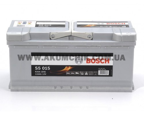 Акумулятор автомобільний 110Ah-12v Bosch S5015 (393х175х190), R, EN920