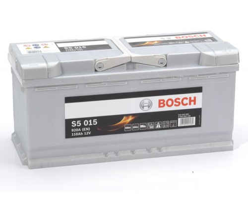 Аккумулятор автомобильный 110Ah-12v Bosch S5015 (393х175х190), R, EN920