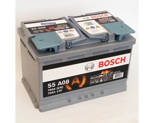 Акумулятор автомобільний 70Ah-12v Bosch AGM S5A08 (278х175х190) Start Stop, R, EN760 1879