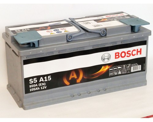 Акумулятор автомобільний 105Ah-12v Bosch AGM S5A15 (393х175х190) Start Stop, R, EN950