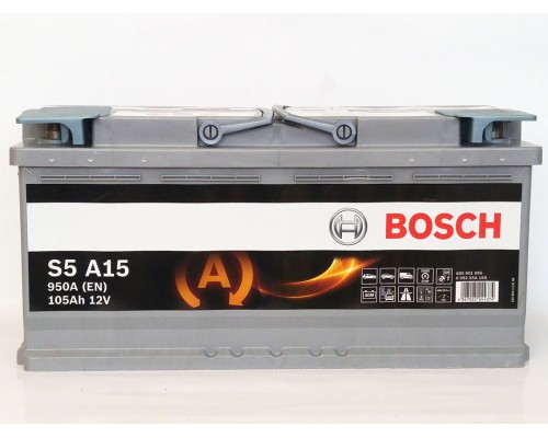 Акумулятор автомобільний 105Ah-12v Bosch AGM S5A15 (393х175х190) Start Stop, R, EN950