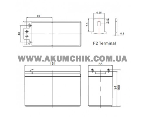 Акумуляторна батарея Challenger A12HR-36W, 12В, 9Ач, AGM А12HR-36W