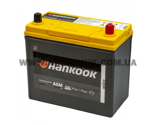 Акумулятор автомобільний 45Ah-12v Hankook AGM Asia (234х127х220) Start Stop, R, EN370  3042