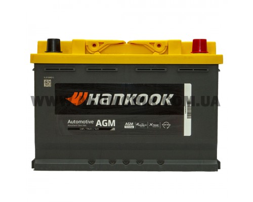 Акумулятор автомобільний 70Ah-12v Hankook AGM 5720 (278х175х190) Start Stop, R, EN760  0194